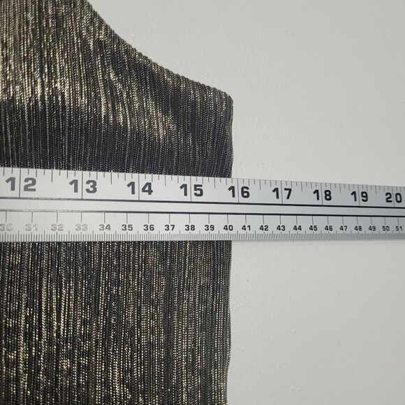 Express gold shimmer metallic disco going out party low back top size small - Picture 5 of 6